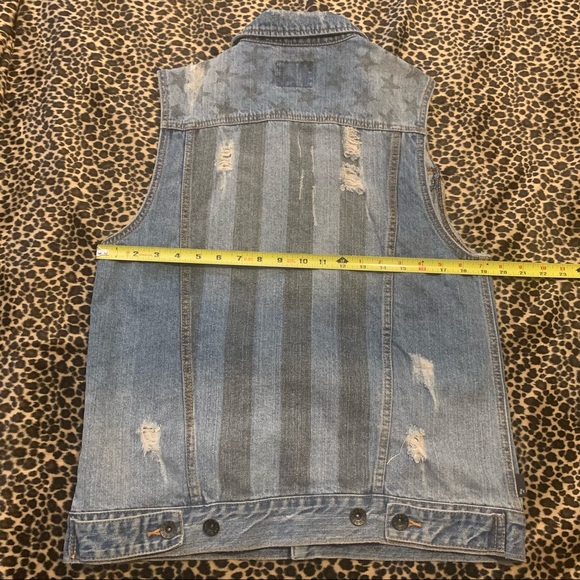 Hot Topic Rude Stars and Stripes Denim Vest - Picture 3 of 5